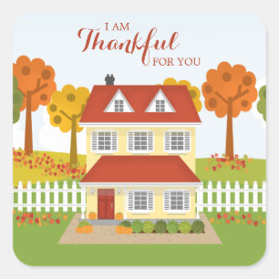 Thanksgiving Dinner Open House Square Sticker
