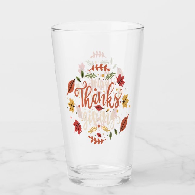 Thanksgiving Dinner Party Family Holidays gifts  Glass (Front)