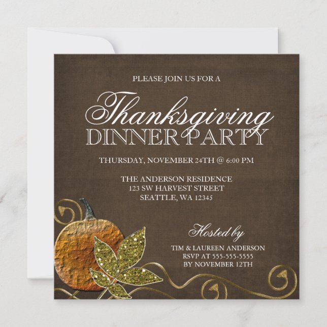Thanksgiving Dinner Party Invitations (Front)