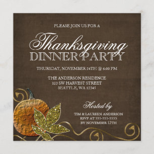 Thanksgiving Dinner Party Invitations