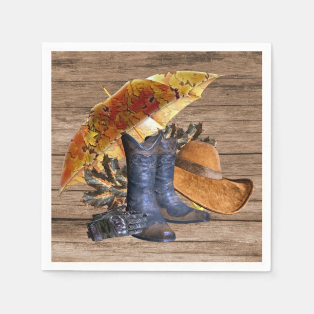 Thanksgiving Dinner Party Orange Rustic Vintage Napkin (Front)