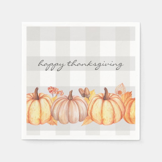 Thanksgiving dinner personalised pumpkin decor napkin (Front)