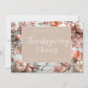 Thanksgiving Dinner Pumpkin Invitation 