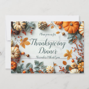 Thanksgiving Dinner Pumpkin Invitation 