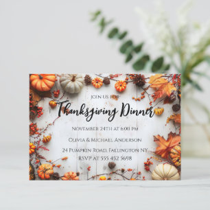 Thanksgiving Dinner Pumpkin Invitation