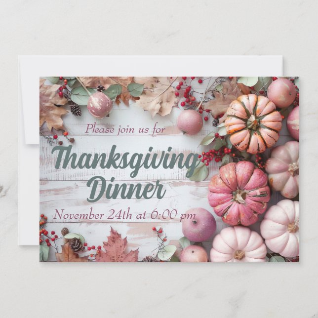 Thanksgiving Dinner Pumpkin Invitation (Front)