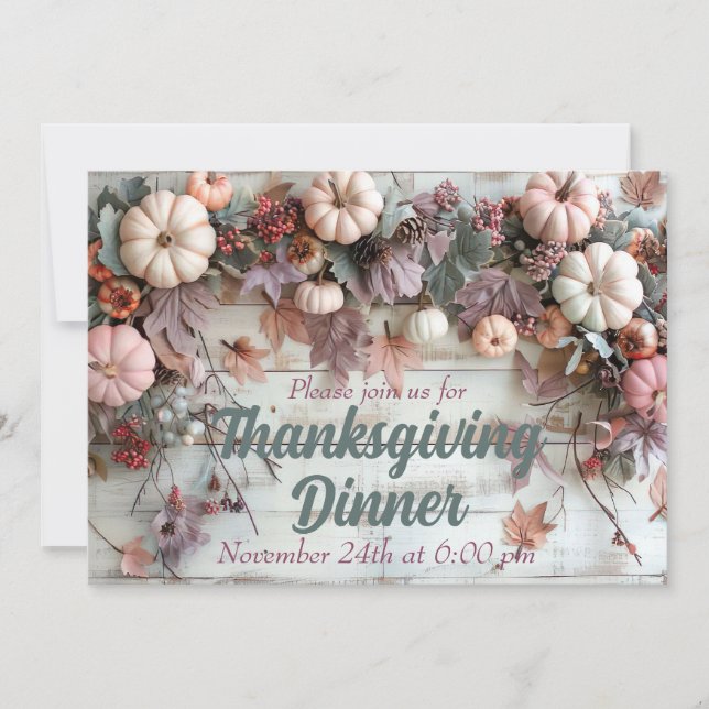 Thanksgiving Dinner Pumpkin Invitation (Front)