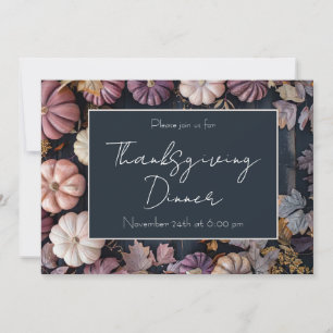 Thanksgiving Dinner Pumpkin Invitation Rustic