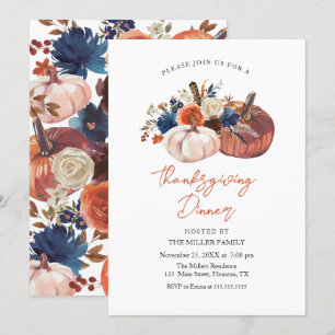 Thanksgiving Dinner Pumpkins Invitation