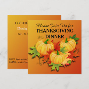 Thanksgiving Dinner - Pumpkins Invitation