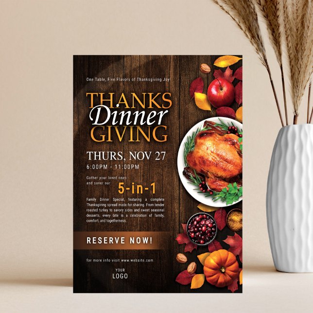 Thanksgiving Dinner Restaurant Special Event Flyer (Creator Uploaded)