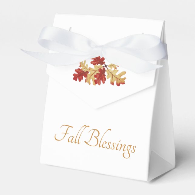 Thanksgiving Dinner Rustic Fall Leaves Favour Box (Front Side)