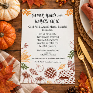 Thanksgiving Dinner Rustic Invitation