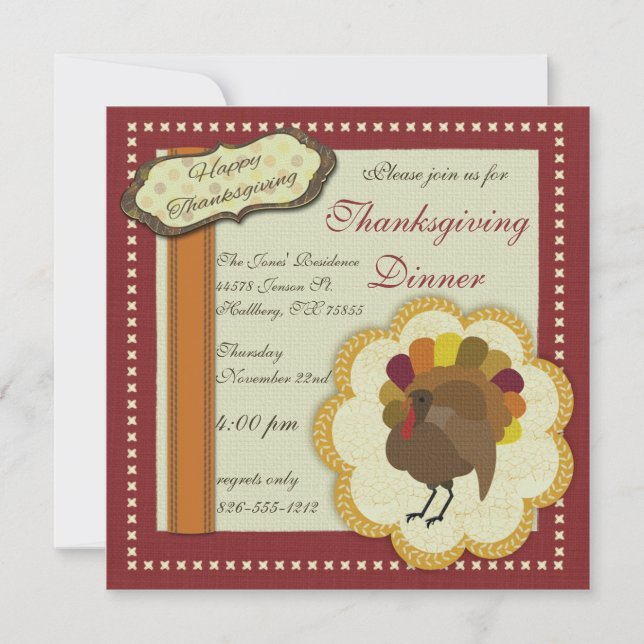 Thanksgiving Dinner Scrapbook Invitation (Front)