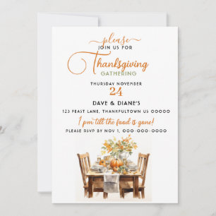 Thanksgiving Dinner Table Gathering  Invitation