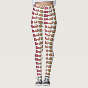 Thanksgiving Dinner Turkey Cranberry Pie Foodie Leggings