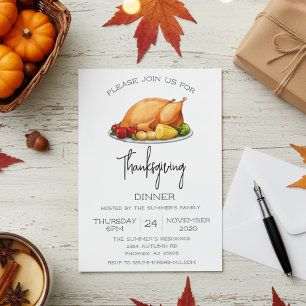 Thanksgiving Dinner Turkey  Invitation