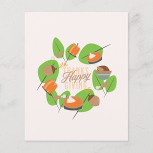 Thanksgiving Dinner Turkey Pumpkin Fall Greenery Flyer