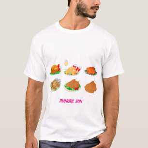 Thanksgiving Dinner Turkey Vintage Illustration T-Shirt