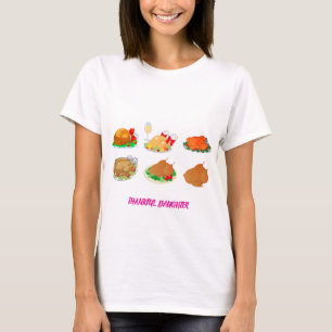 Thanksgiving Dinner Turkey Vintage Illustration T-Shirt