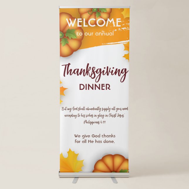 Thanksgiving Dinner Welcome Retractable Banner (Front)