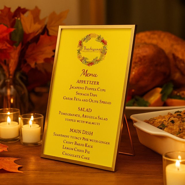 Thanksgiving Dinner Yellow Menu (Creator Uploaded)