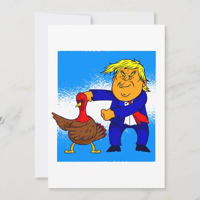 thanksgiving donald trump funny turkey invitation (Front)