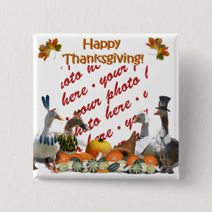 Thanksgiving Ducks 15 Cm Square Badge