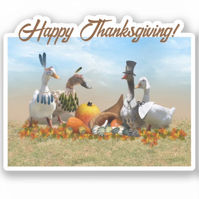 Thanksgiving Ducks - Pilgrims & Indians (Front)