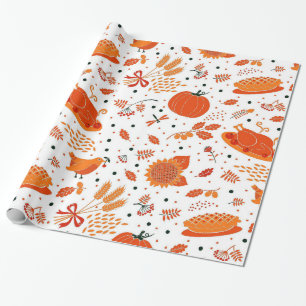Thanksgiving dunner pattern Holiday wrapping paper