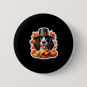 Thanksgiving English Springer Spaniel Dog Owner Lo 6 Cm Round Badge