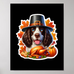 Thanksgiving English Springer Spaniel Dog Owner Lo Poster