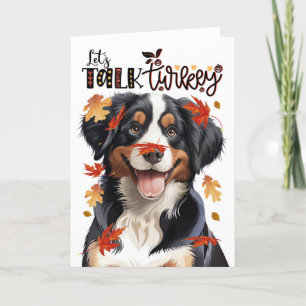 Thanksgiving Entlebucher Mountain Dog Talk Turkey Holiday Card