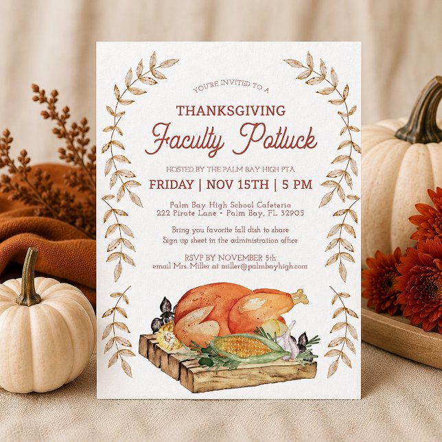 Thanksgiving Faculty Potluck Invite (Faculty Potluck Thanksgiving Invitation)