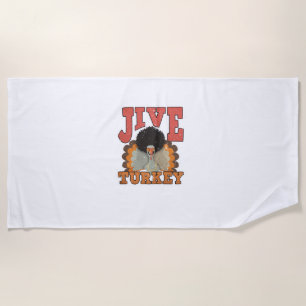 Thanksgiving & Fall Apparel, Jive Turkey - Retro 1 Beach Towel