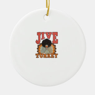 Thanksgiving & Fall Apparel, Jive Turkey - Retro 1 Ceramic Tree Decoration