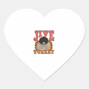 Thanksgiving & Fall Apparel, Jive Turkey - Retro 1 Heart Sticker