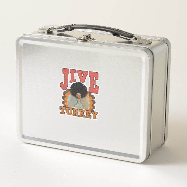 Thanksgiving & Fall Apparel, Jive Turkey - Retro 1 Metal Lunch Box (Front)