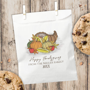 Thanksgiving Fall Autumn Harvest Cornucopia Treat Favour Bags