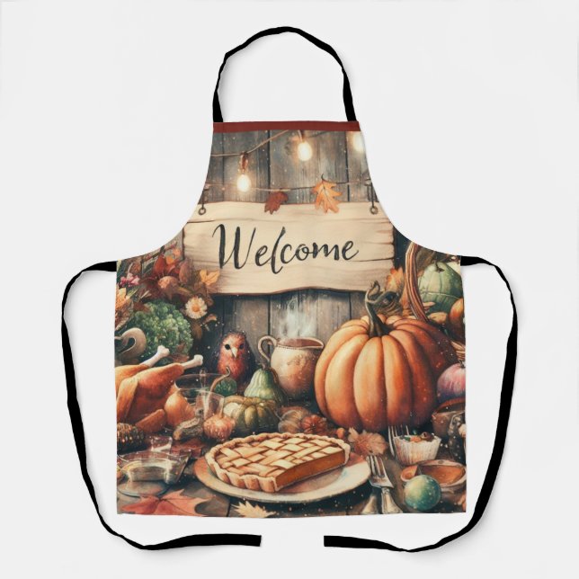 Thanksgiving/Fall/Autumn/Vintage  Apron (Front)