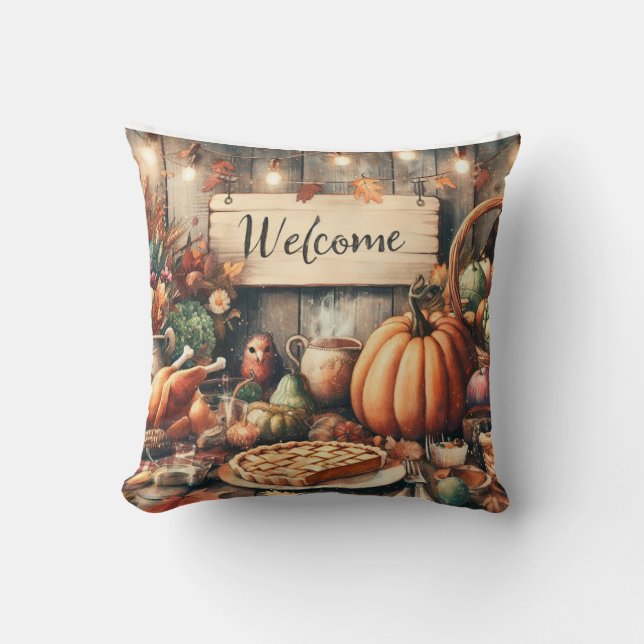 Thanksgiving/Fall/Autumn/Vintage  Cushion (Front)