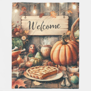 Thanksgiving/Fall/Autumn/Vintage  Fleece Blanket
