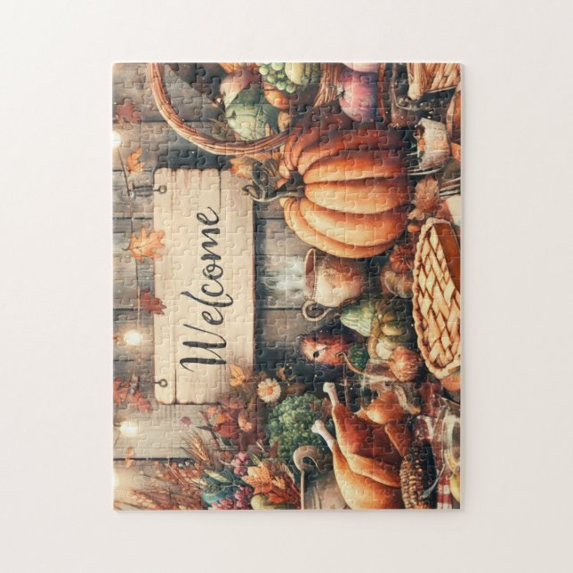 Thanksgiving/Fall/Autumn/Vintage  Jigsaw Puzzle (Vertical)