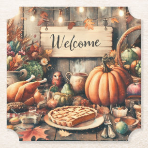 Thanksgiving/Fall/Autumn/Vintage Paper Coaster