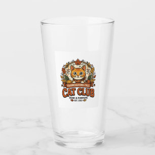 Thanksgiving Fall Cat Cat Lover Gift - Thanksgivin Glass