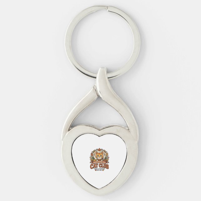 Thanksgiving Fall Cat Cat Lover Gift - Thanksgivin Key Ring (Front)