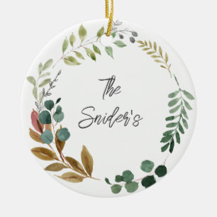 Thanksgiving Fall Colours Leaves NAME YEAR Keepsak Ceramic Tree Decoration