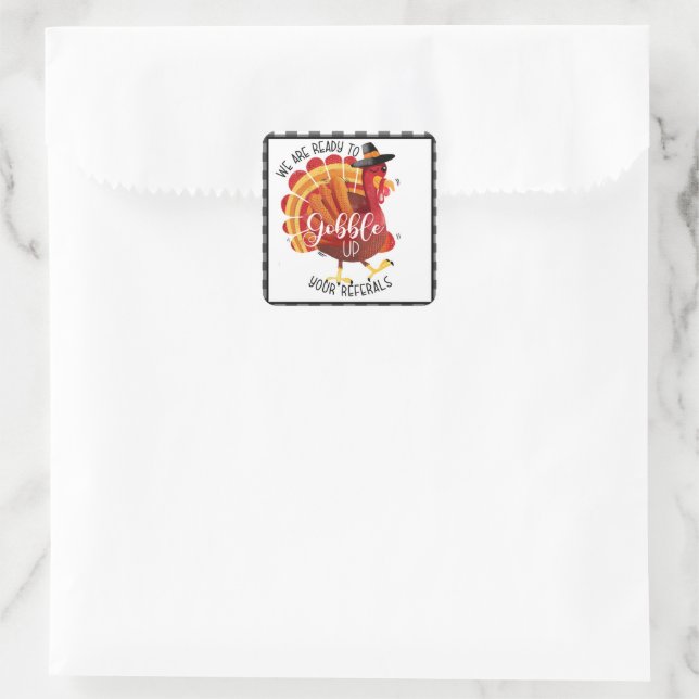 thanksgiving fall festival referals real estate square sticker (Bag)