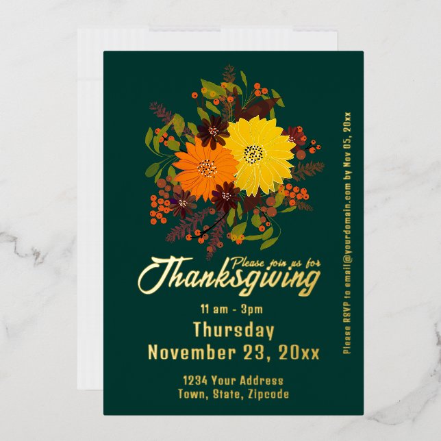 Thanksgiving fall Floral Botanical  (Envelope)