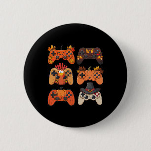 Thanksgiving Fall Gaming Controllers Turkey Funny 6 Cm Round Badge